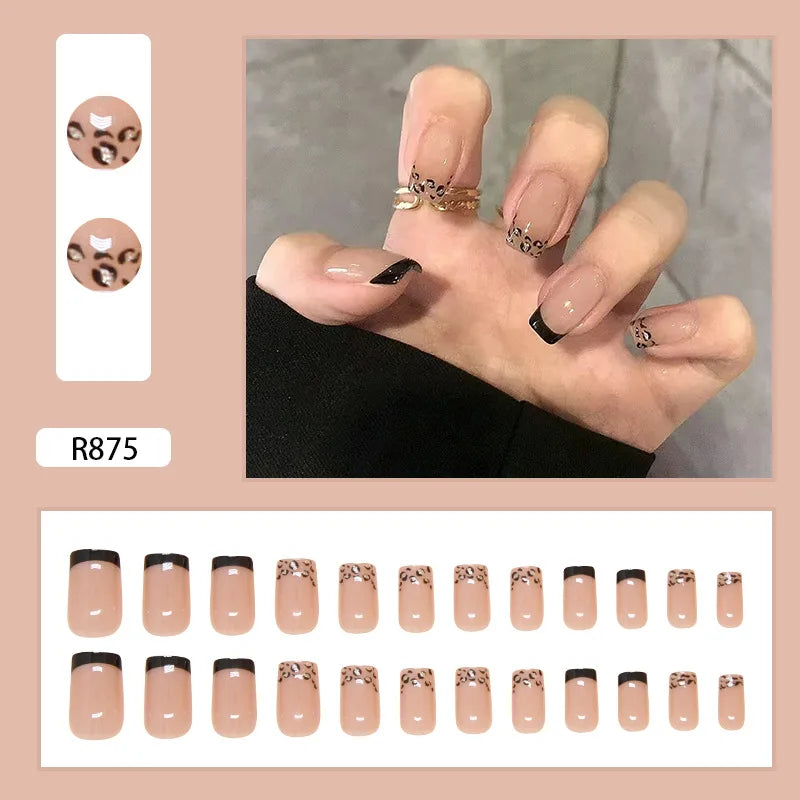 Sweet Sweetheart 24 Pcs Press on Nails Pink Gradient Fake Nails Glossy Artificial Finger Manicure Reusable False Nails for Women