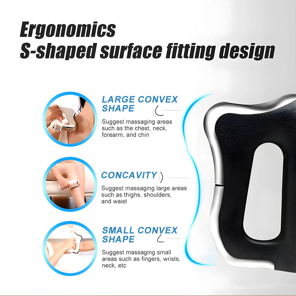 Electric Fascia Massager Body Scraping Microcurrent Vibration Warm compress Muscle Relaxation Body Lifting Guasha Massage Knife
