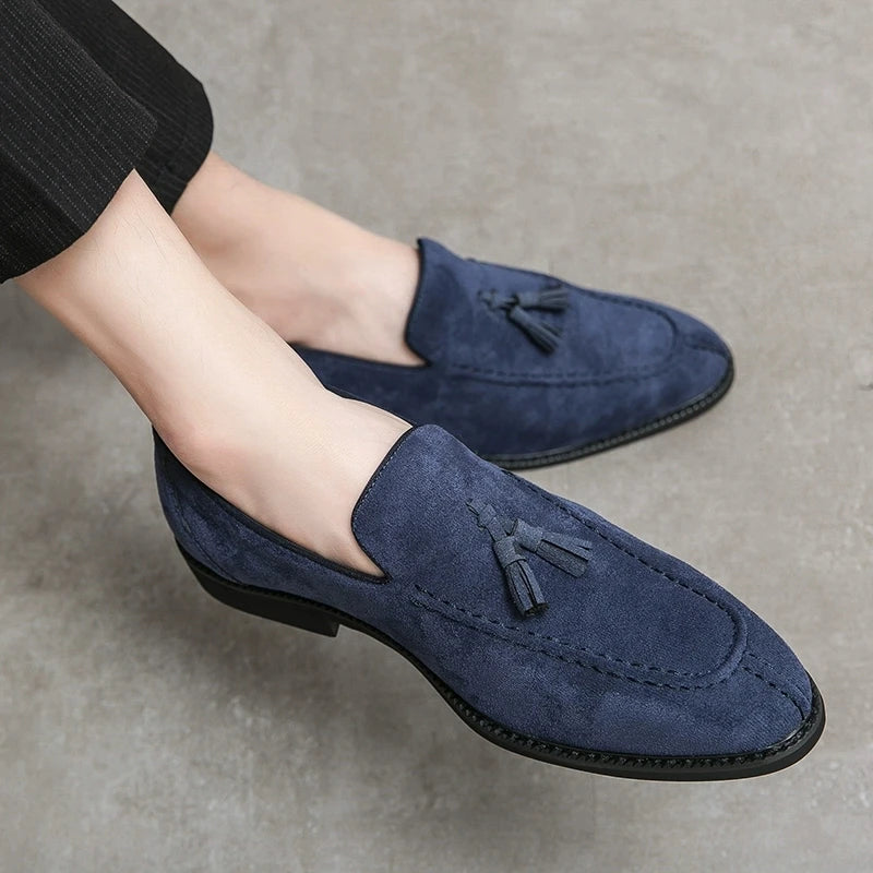 Men's Casual Leather Shoes Mens Fashion Patchwork Party Wedding Loafers Moccasins Men Slip-on Light Comfortable Driving Flats