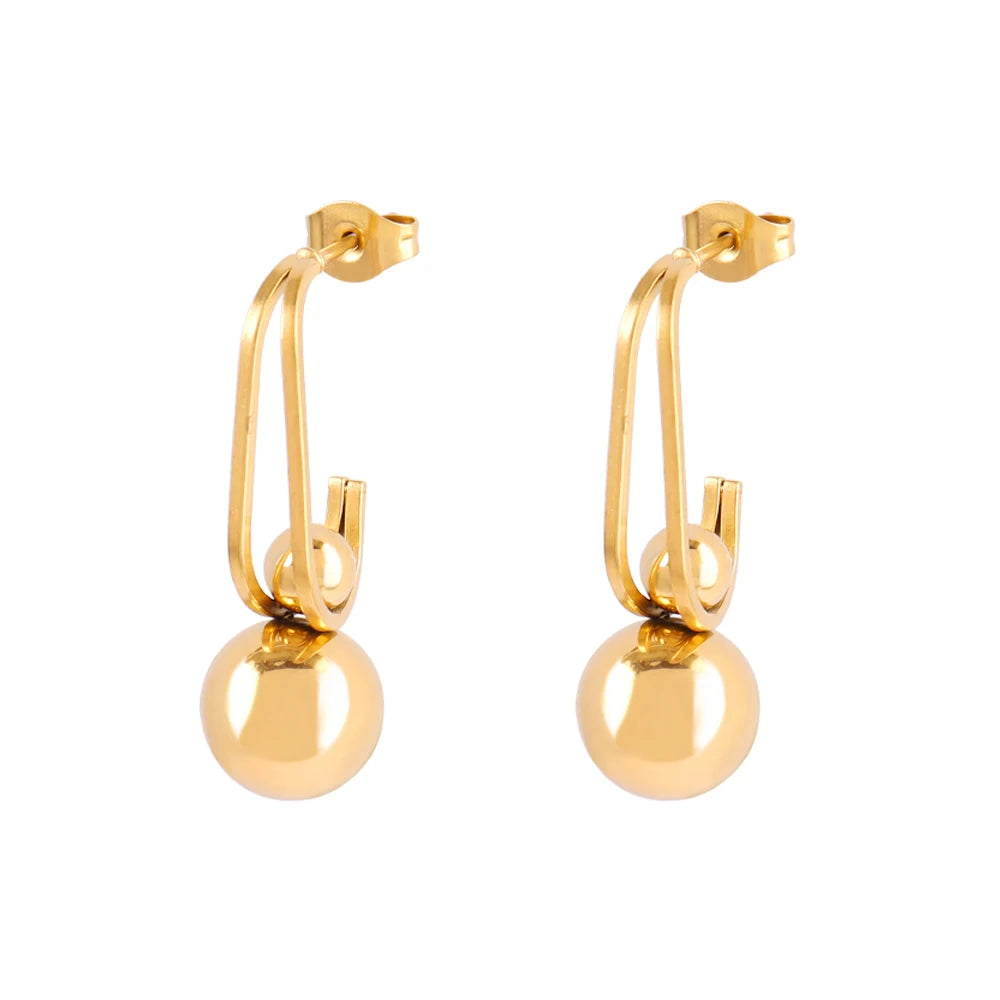 316L Stainless Steel Hoop Huggies Earrings For Women Exaggerated Texture Studs Earrings Girl Geometric Daily Jewelry Gifts