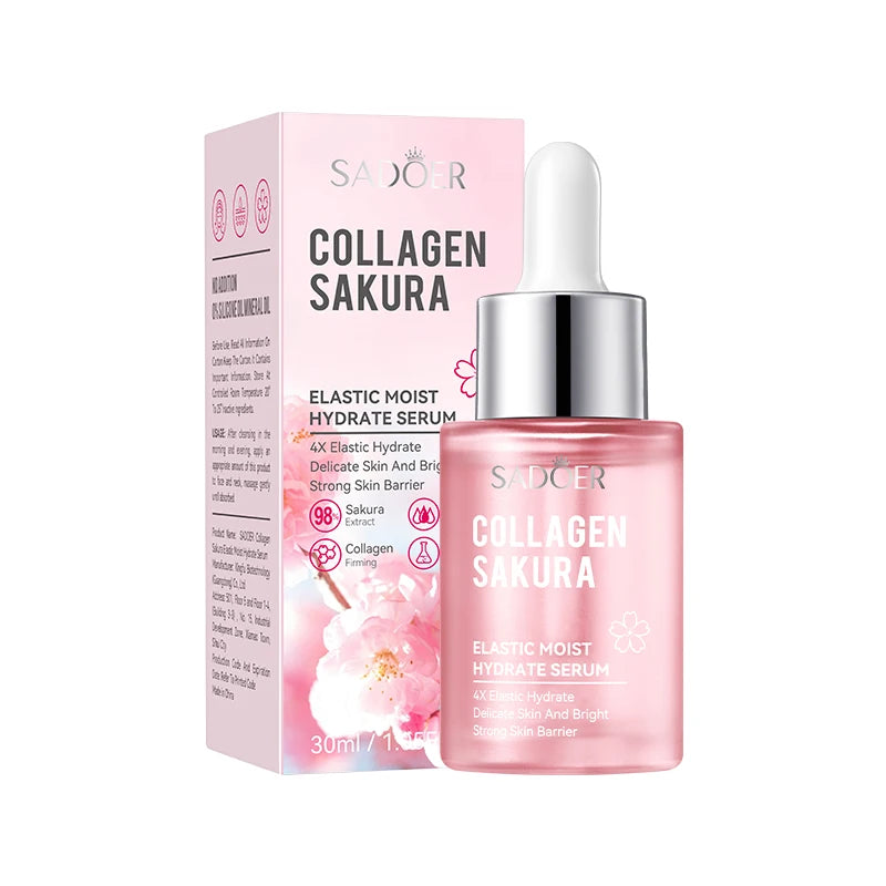 30/100ml SADOER Sakura Facial Serum Anti Wrinkles Anti-aging Hydrating Whitening Face Essence Facial Skin Care Products