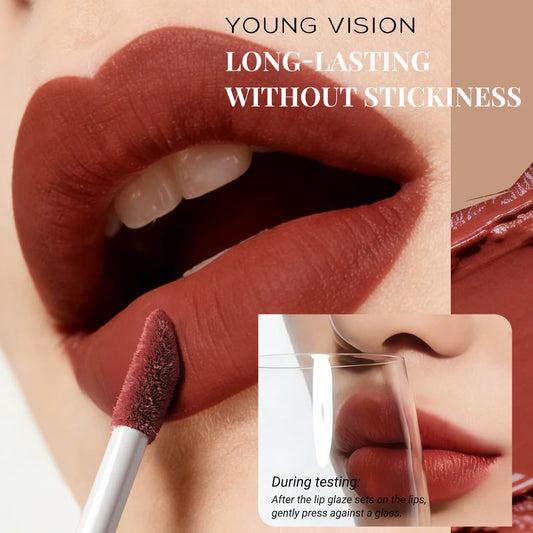 2Pcs Lip Gloss and Lip Liner Set, Matte Finish Non-Stick Cup Long-Lasting Lip Color and Liner Combo, Perfect for Defined Lips