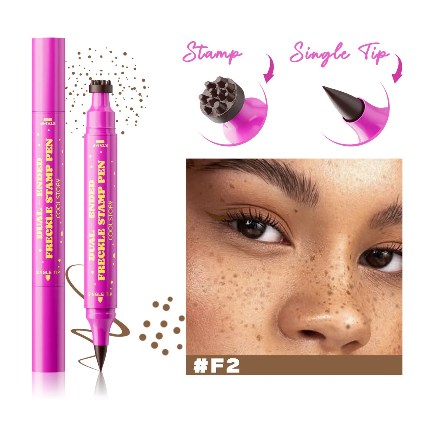 Double Eyeliner Freckles Pen All-in-One Natural Waterproof Lasting Seal Spot Pen Natural Simulation Concealer Pen Makeup Tools