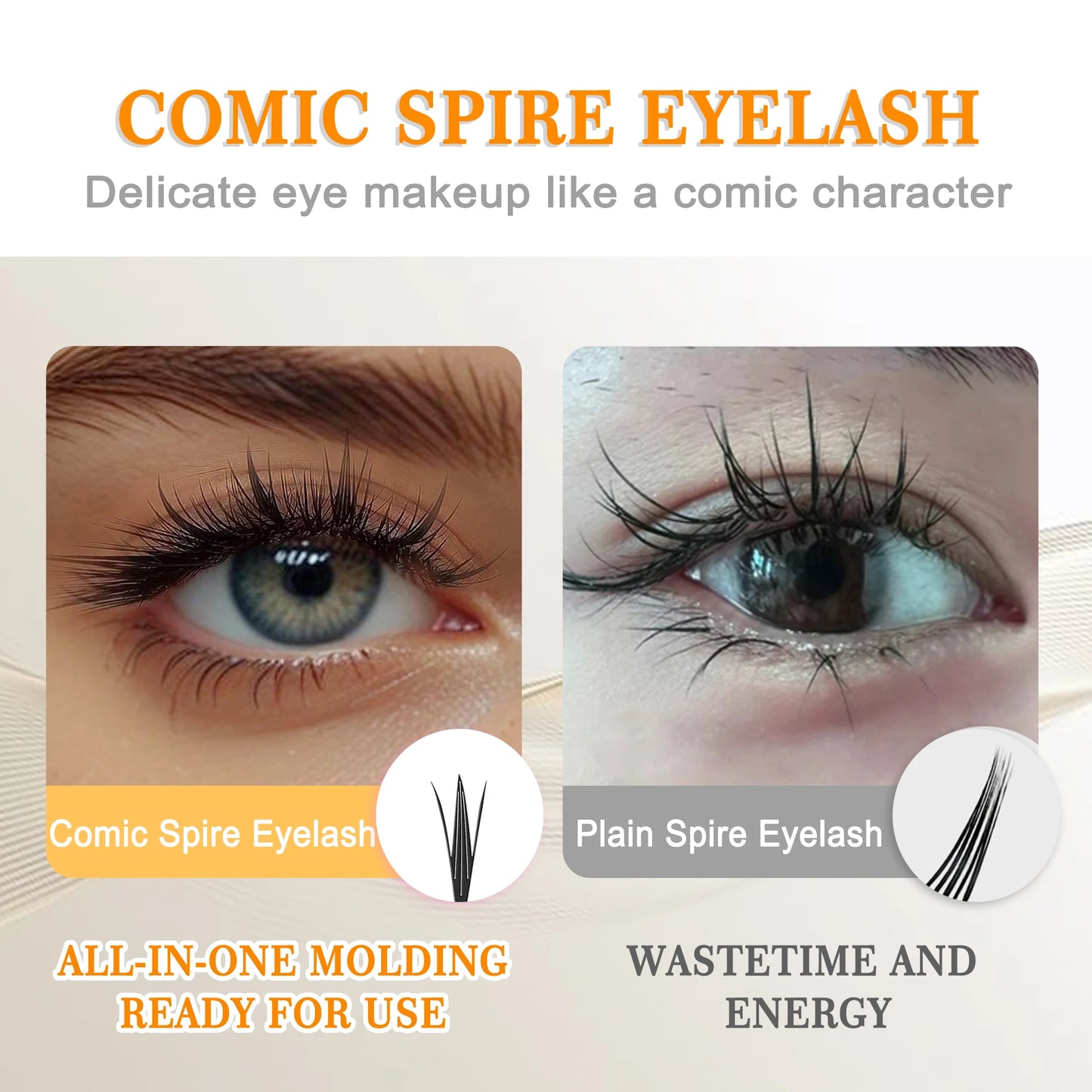 CoMango Comic Spire Lashes Light Luxury Manga Feather Shape Premade Fans Lash Russian Volume W Shaped Eyelash Extensions