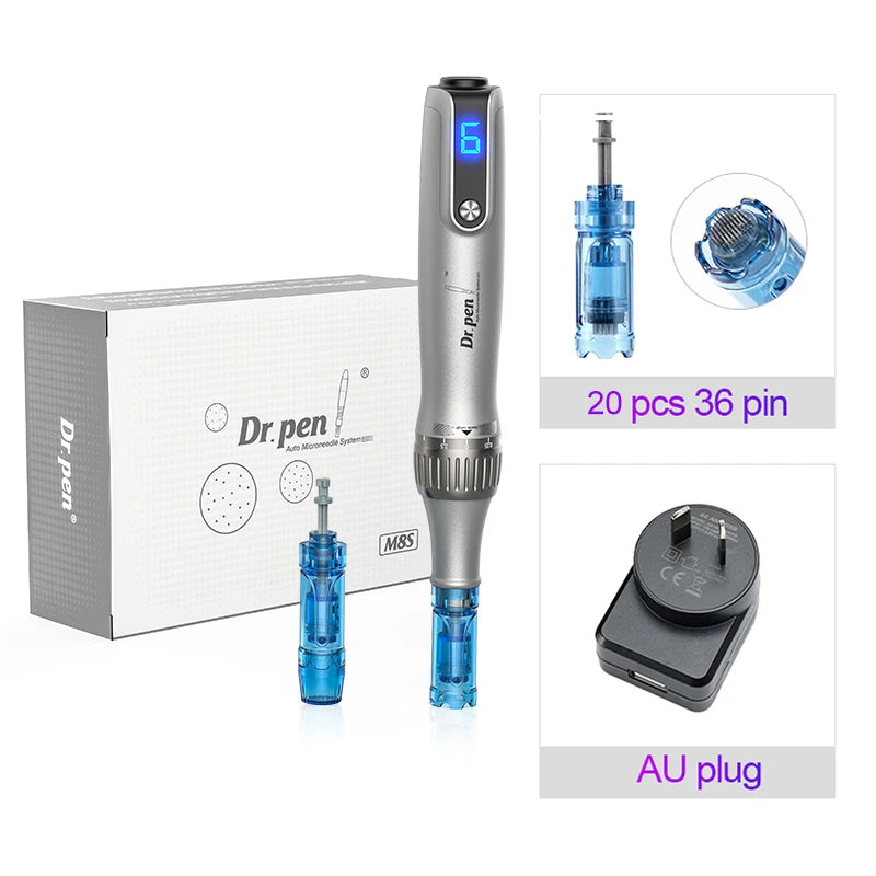 Authentic Dr pen Ultima M8S With 22 pcs Needle Pin Microneedling Pen Wireless Derma Pen Beauty Machine needle length 0.25 mm