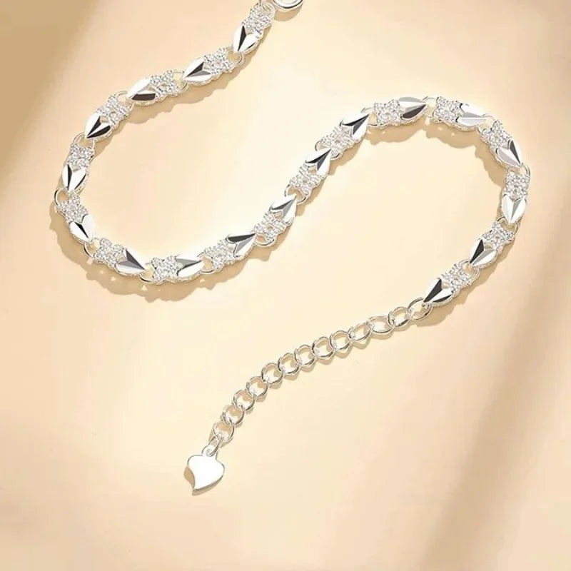 Charms 925 Sterling Silver Bracelets For Women Luxury Designer Heart Shape Adjustable Chain Bracelets Party Fine Jewelry Gifts