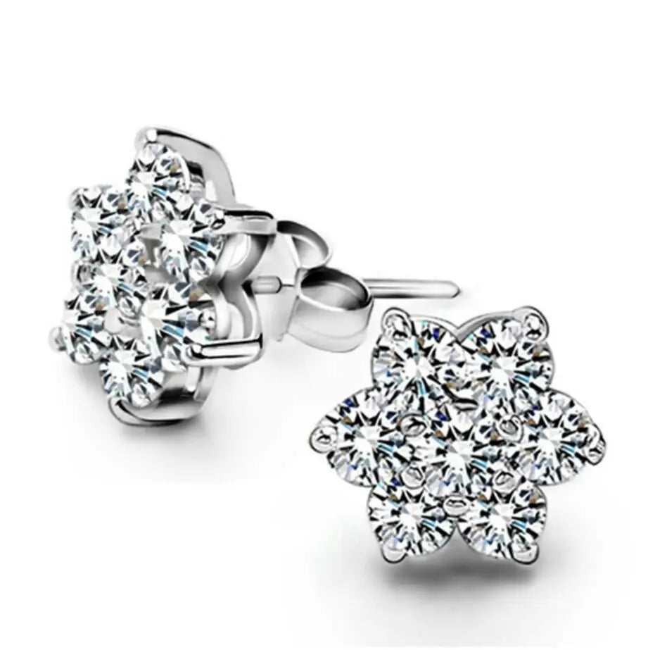 Real 2.8 Carat D Color Moissanite Flower Stud Earrings For Women Top Quality 100% 925 Sterling Silver Sparkling Wedding Jewelry