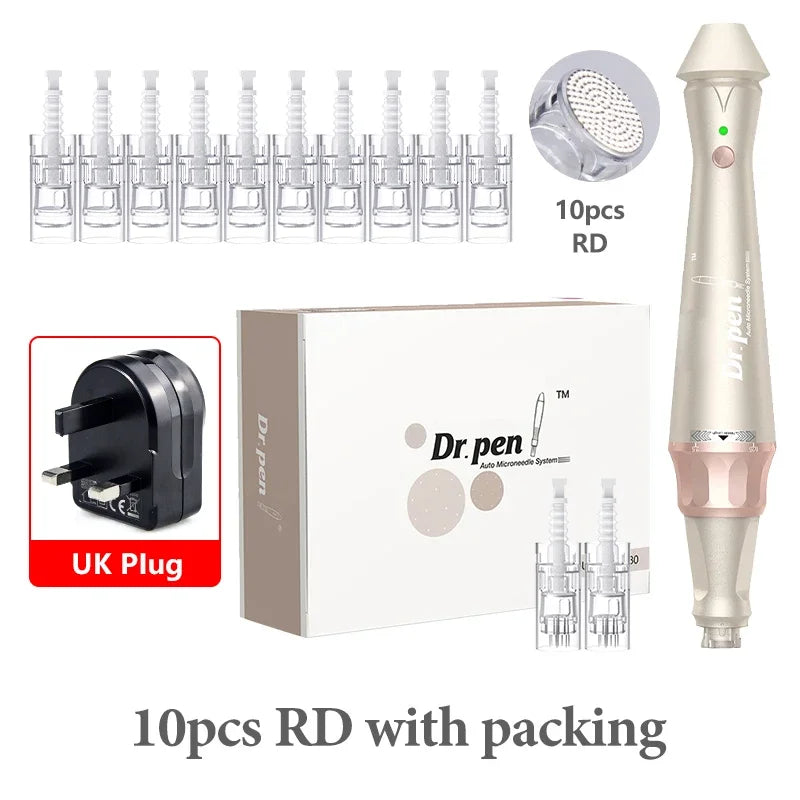 Dr.pen E30 with 12pcs Pen with Cartridges Nano Wireless Skin Care Kit Skin 0.25mm Needle Pen Skin Rejuvenation Machine