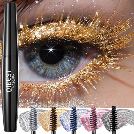 5 Colors Diamond Mascara Shining Galaxy Sequins Waterproof Fast Drying  Glitter Eyelashes Curling Thick Mascara Shimmer Makeup