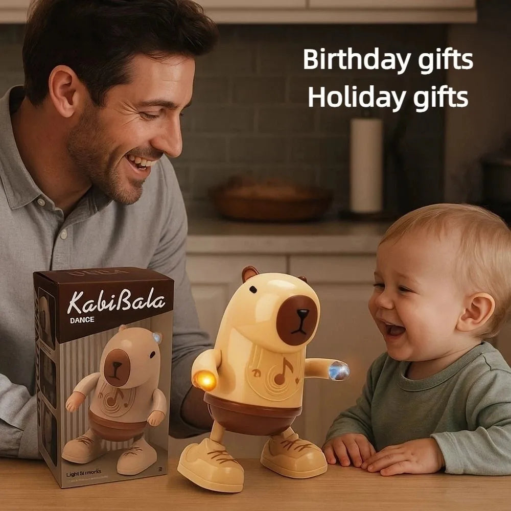 Singing Dance Electric Capybara Toys with Music Lighting Left Right Dance Capybara Dancing Toy Swinging Hands Durable