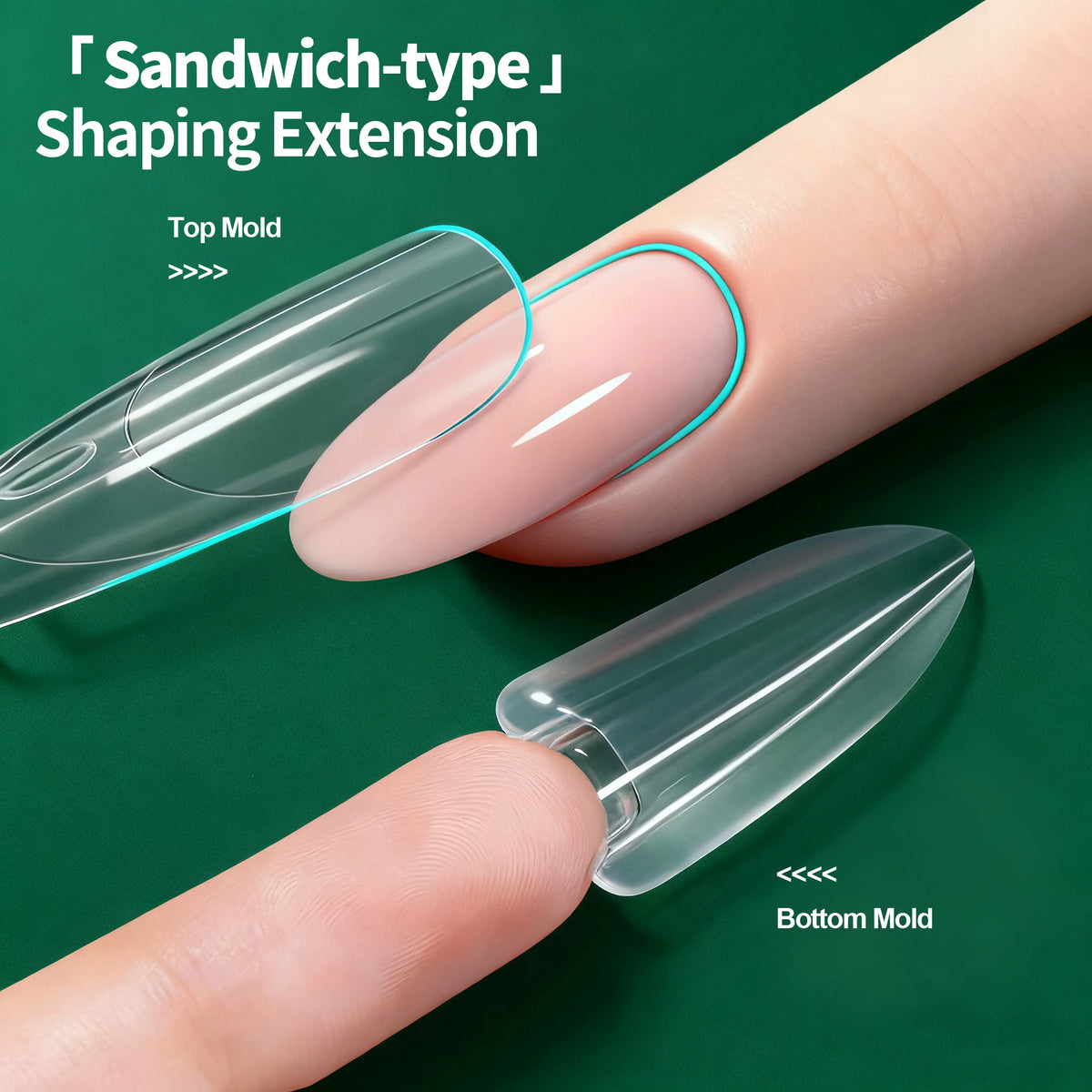 Nailpop Sandwich Nail Dual Forms 240pcs 15 Shapes French Manicure Extension Gel Builder Nail Art Salon Professional Tool Clear