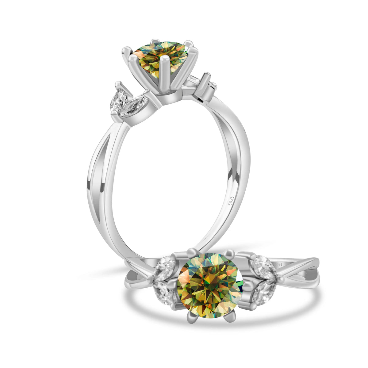 6.5MM 1CT D Color Moissanite Ring S925 Sterling Silver super Sparkling Ring Woman Man Daily Wear Engagement Wedding Rings Gift