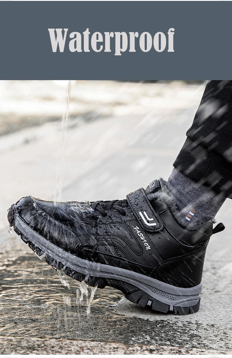Winter Men's Snow Boots Women Slip On Winter Shoes Waterproof Comfortable Ankle Boots Sneakers Plush Hiking Walking Couple Shoes