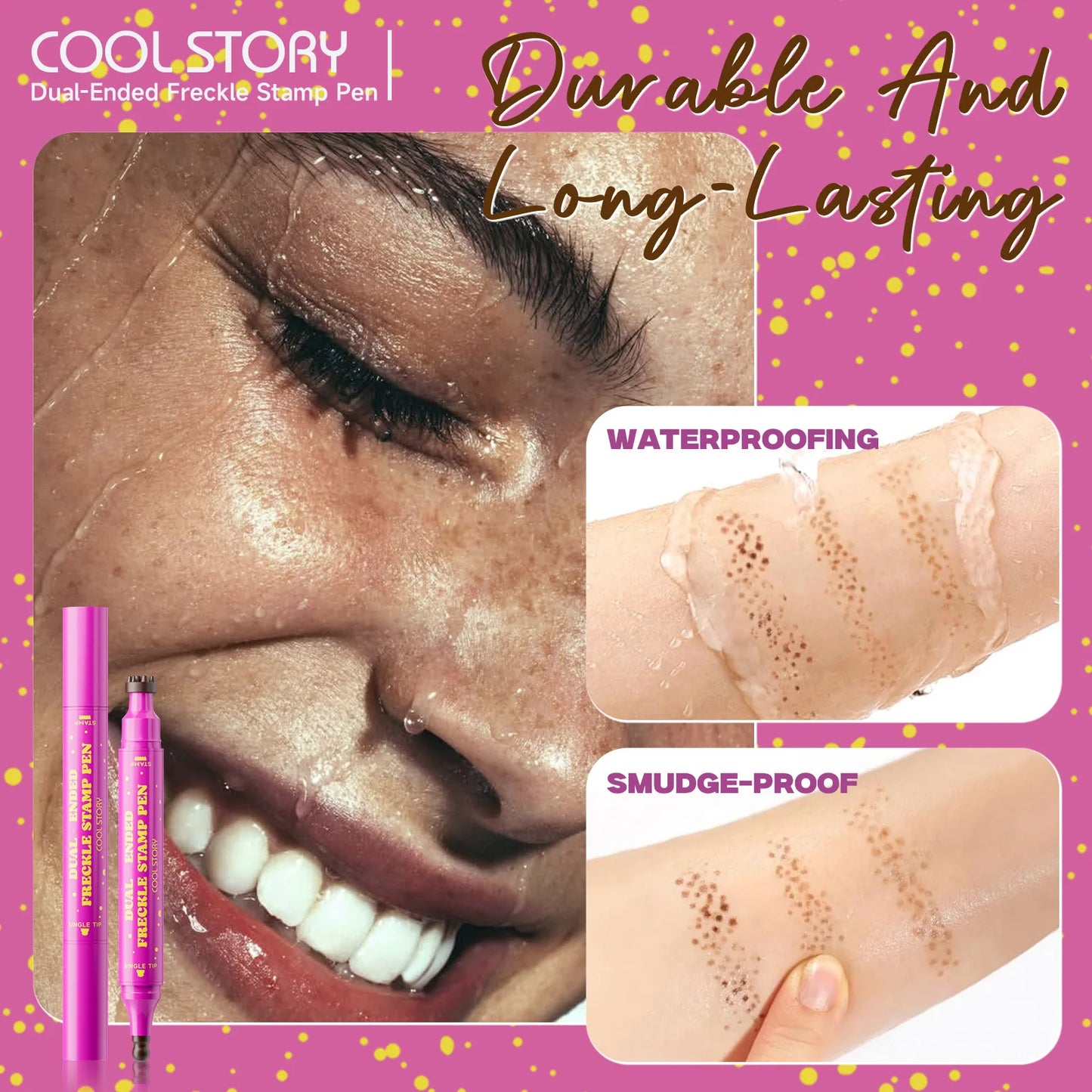 Double Eyeliner Freckles Pen All-in-One Natural Waterproof Lasting Seal Spot Pen Natural Simulation Concealer Pen Makeup Tools