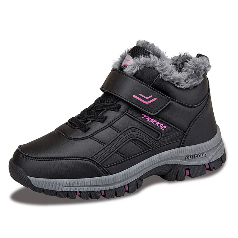 Winter Men's Snow Boots Women Slip On Winter Shoes Waterproof Comfortable Ankle Boots Sneakers Plush Hiking Walking Couple Shoes