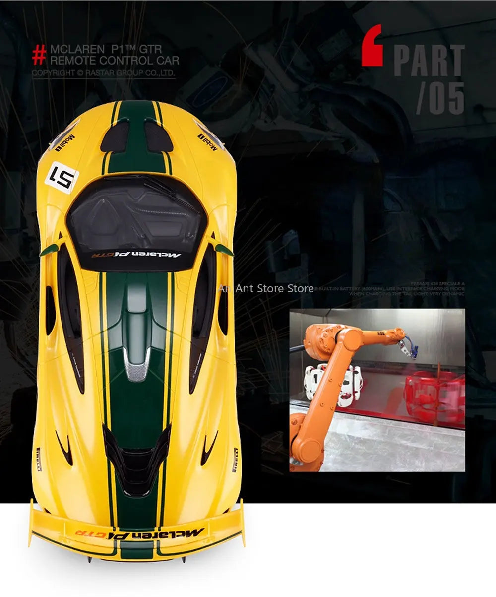 Mclaren P1 GTR RC Car 1:14 Scale Remote Control Car Model Radio Controlled Auto Machine Vehicle Toy Gift for Kids Adults