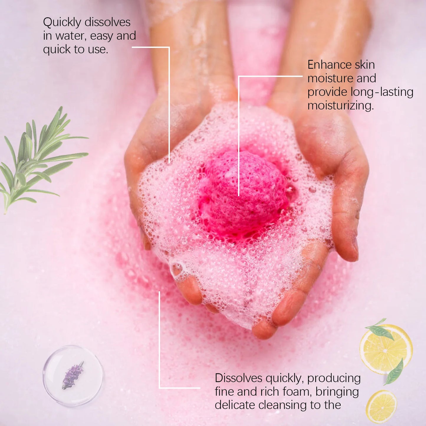 OceAura Bath Bubble Balls Body Cleaning Smooth Skin Care Bath and Shower Products Gift Set Christmas Stocking Stuffers Items 6pc