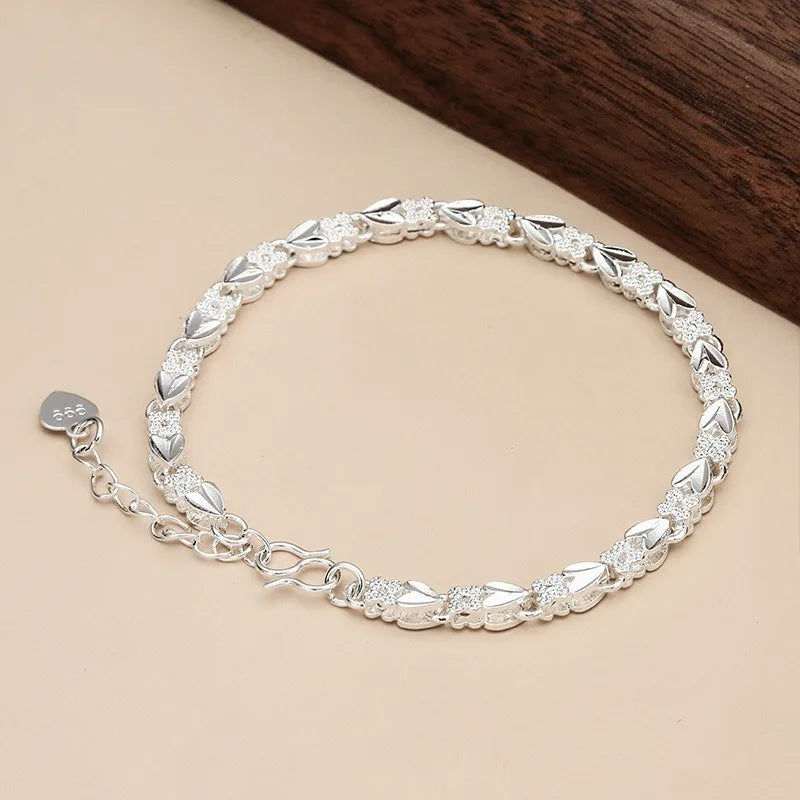Charms 925 Sterling Silver Bracelets For Women Luxury Designer Heart Shape Adjustable Chain Bracelets Party Fine Jewelry Gifts