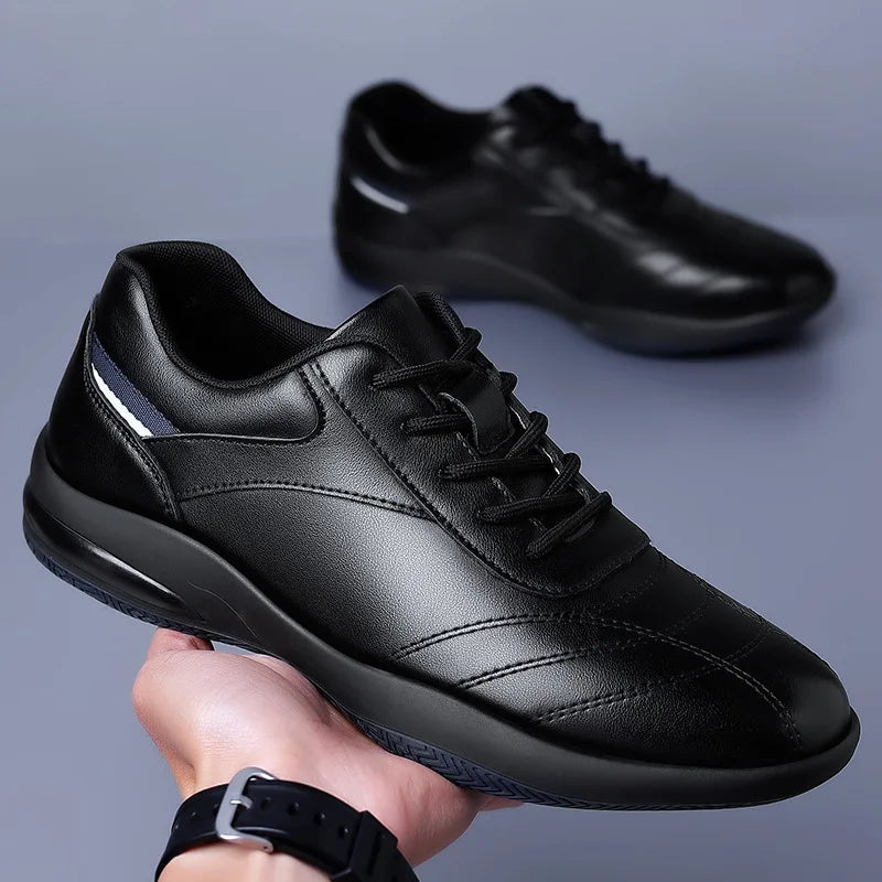 Spring Autumn New Designer Casual Sneakers for Men Cow Leather Sports Shoes Male Soft Bottom Wear Resistance Running Shoes Man