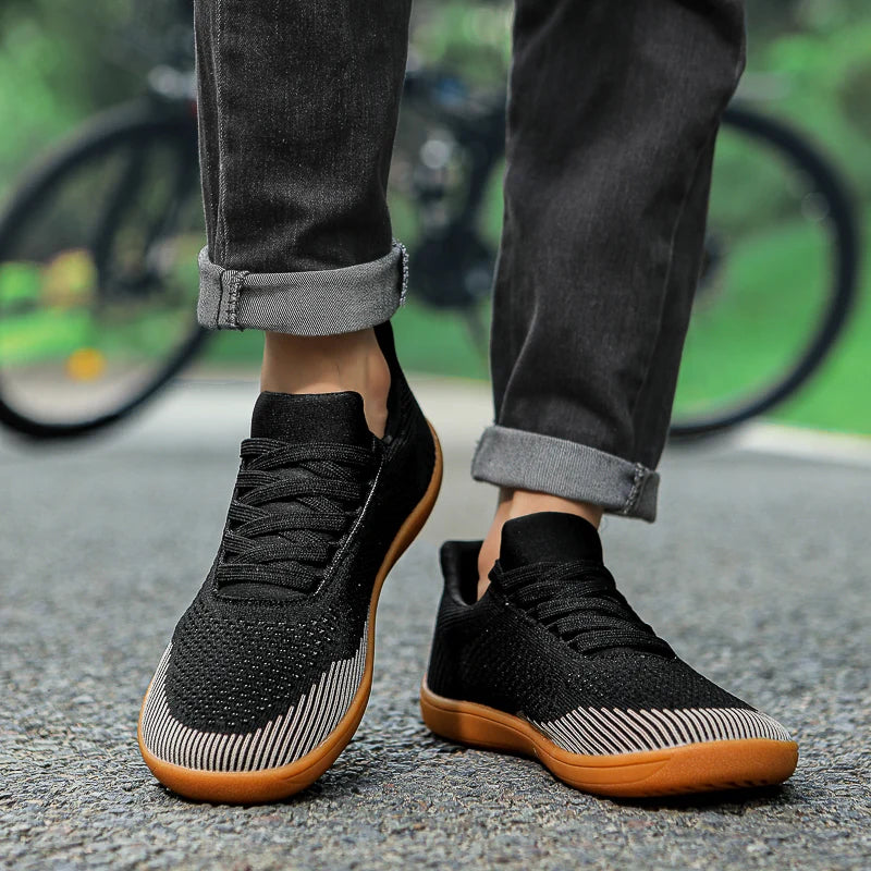 Plus Size 50 51 52 53 54 Wide Toe Box Barefoot Shoes Men Casual Mesh Shoes Minimalist Zero Drop Sneakers Breathable Big Foot