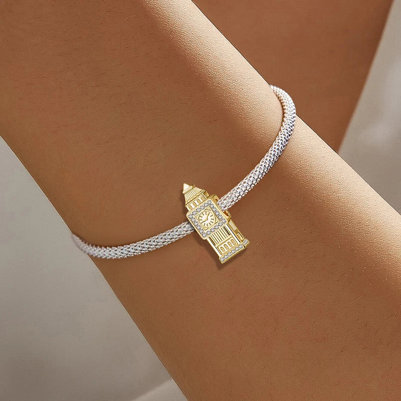 Shecharms 925 Sterling Silver Love Heart Firefly Golden Series Charms Fit DIY Making Bracelet Necklace High Quality Fine Jewelry