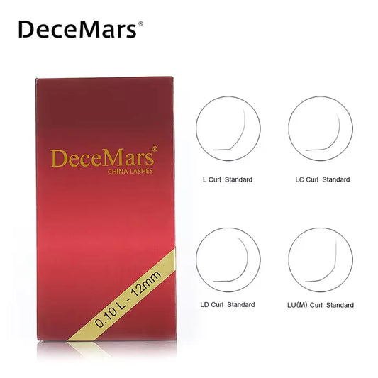 DeceMars L LC LD LU M Brown Color Eyelash Extension PBT Mink 8-15mm