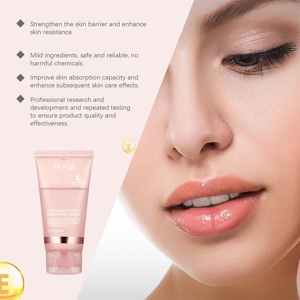 Collagen Peel Off Facial Mask + Kojic Acid Turmeric Overnight Wrapping Mask Anti Aging Nourishes Glowing Skin Peel Off Face Mask