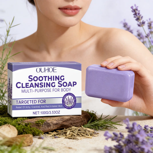 Lavender Cleaning Soap Oil Control and Itching Relief Long-Lasting Daily Soothing Hydration Bath Soap Body Odor Removal Care