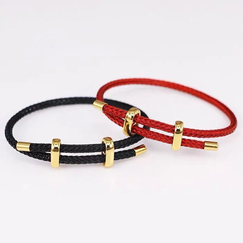 Fashion Leather Wirerope Bracelets  Fold-Over Clasp Adjustable DIY Hand Jewelry Accessories Best Gifts For Men Women