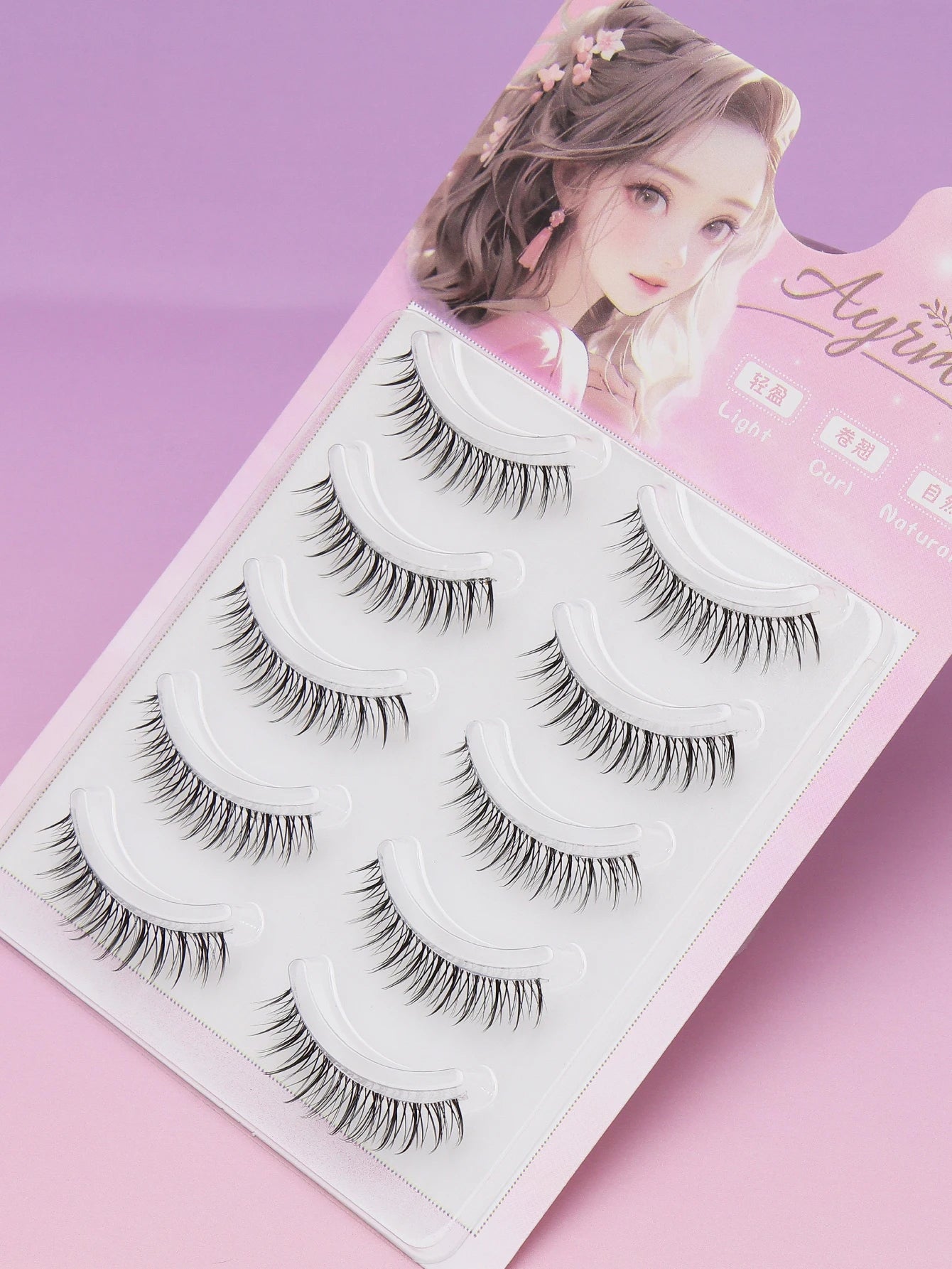 5 Pairs natural Lashes Faux Mink Eyelashes Winged End Eye Elongated Eyelashes Natural long full false lashes Makeup