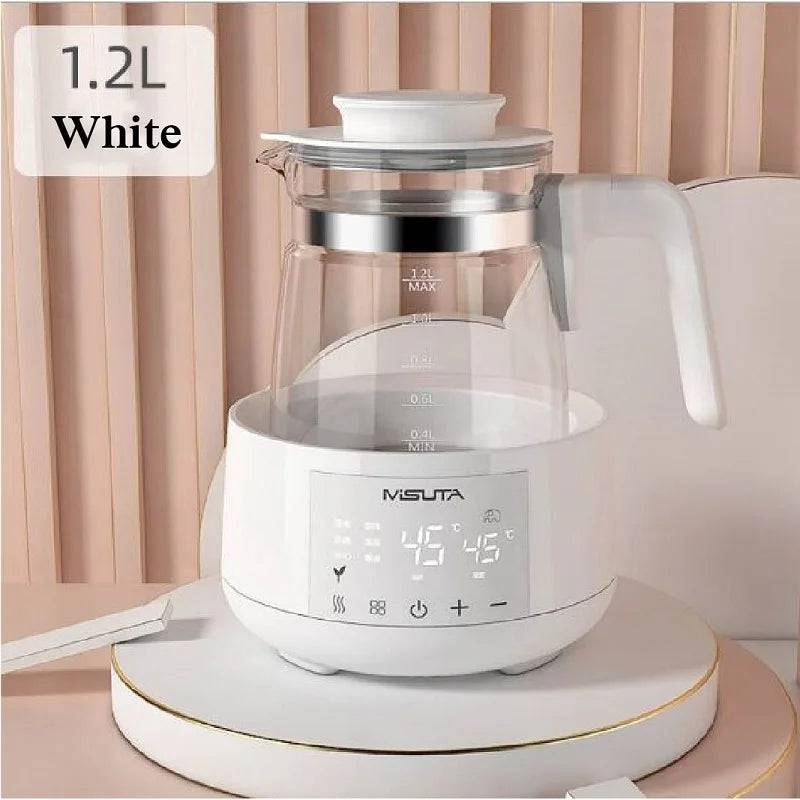 1200ml Smart Constant Temperature Milk Regulator Glass Kettle Baby Milk Powder Electric Kettle Multifunctional Milk Warmer 220V
