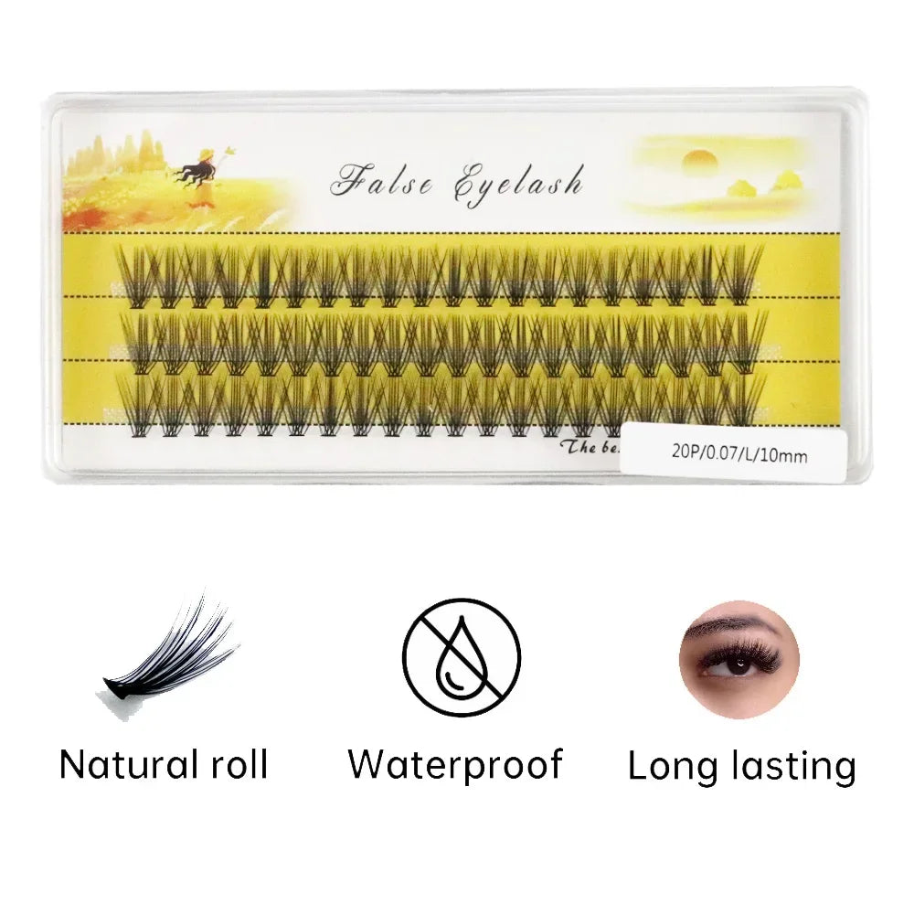 Natural Mink Eyelash Extensions, New 20D C/D/L Curl Lashes Cluster, Personal Eyelashes, Individual Lashes, Makeup Tools