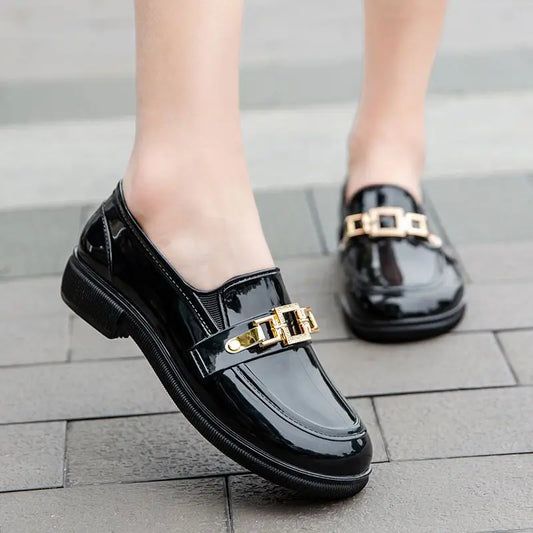 Rain Boots Women Diamond Chain Waterproof Water Shoes Top Quality Women's Rubber Shoes Oil-resistant Non-slip Kitchen Galoshes