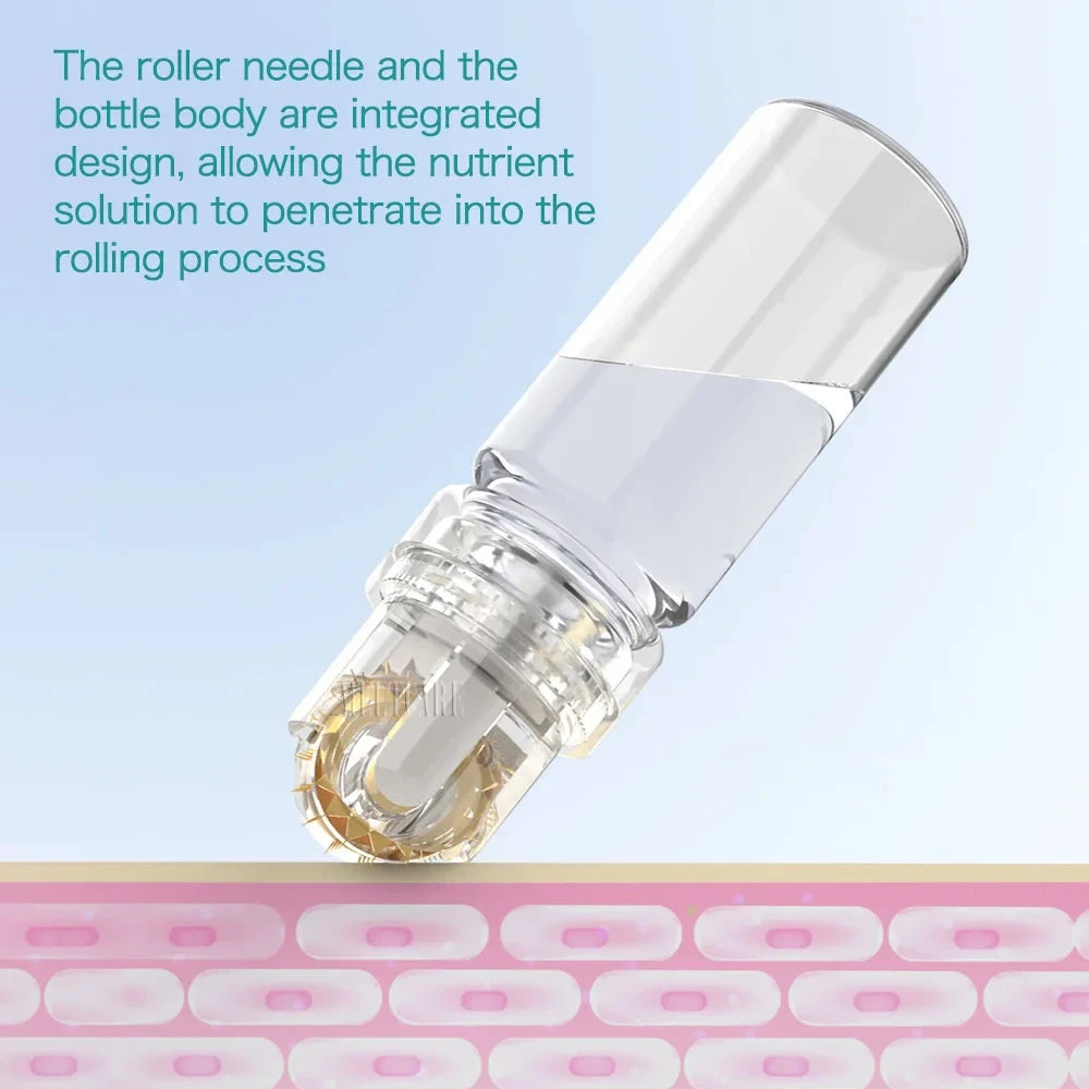 Hydra Derma Roller 64pin Microneedle Dermaroller With Serum Infusion for Lip Hair Face Scalp Beard  Beauty Skin Care