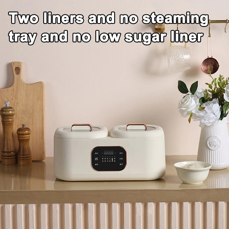 Electric Double-Liner Rice Cooker Heating Lunch Box Food Steamer Non-stick Pan Cooking Hot Pot Soup Stew Skillet Meals Heater