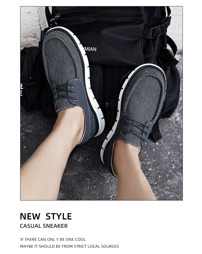 Large Size Outdoor Men's Casual Denim Canvas Shoes Vulcanize Shoes Fashion Luxury Style Designer Breathable Men Sneakers Loafers