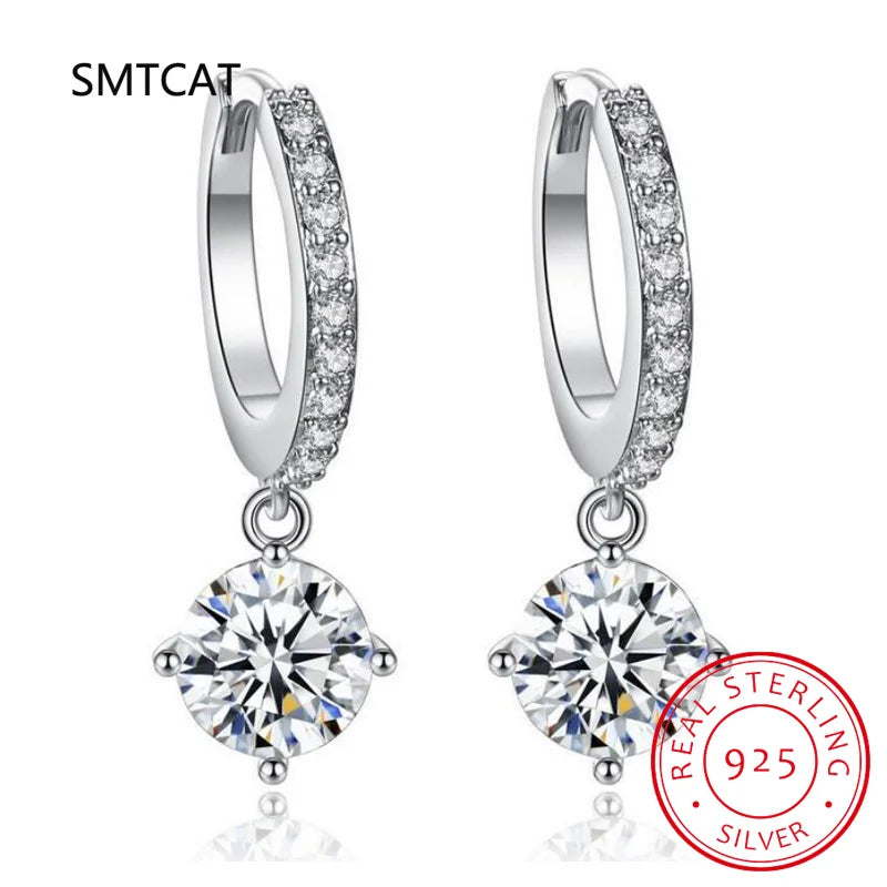 3 Carat Gra Certified Original Moissanite Hoop Earrings 925 Sterling Silver D Color Lab Diamond Drop Earrings for Women Jewelry