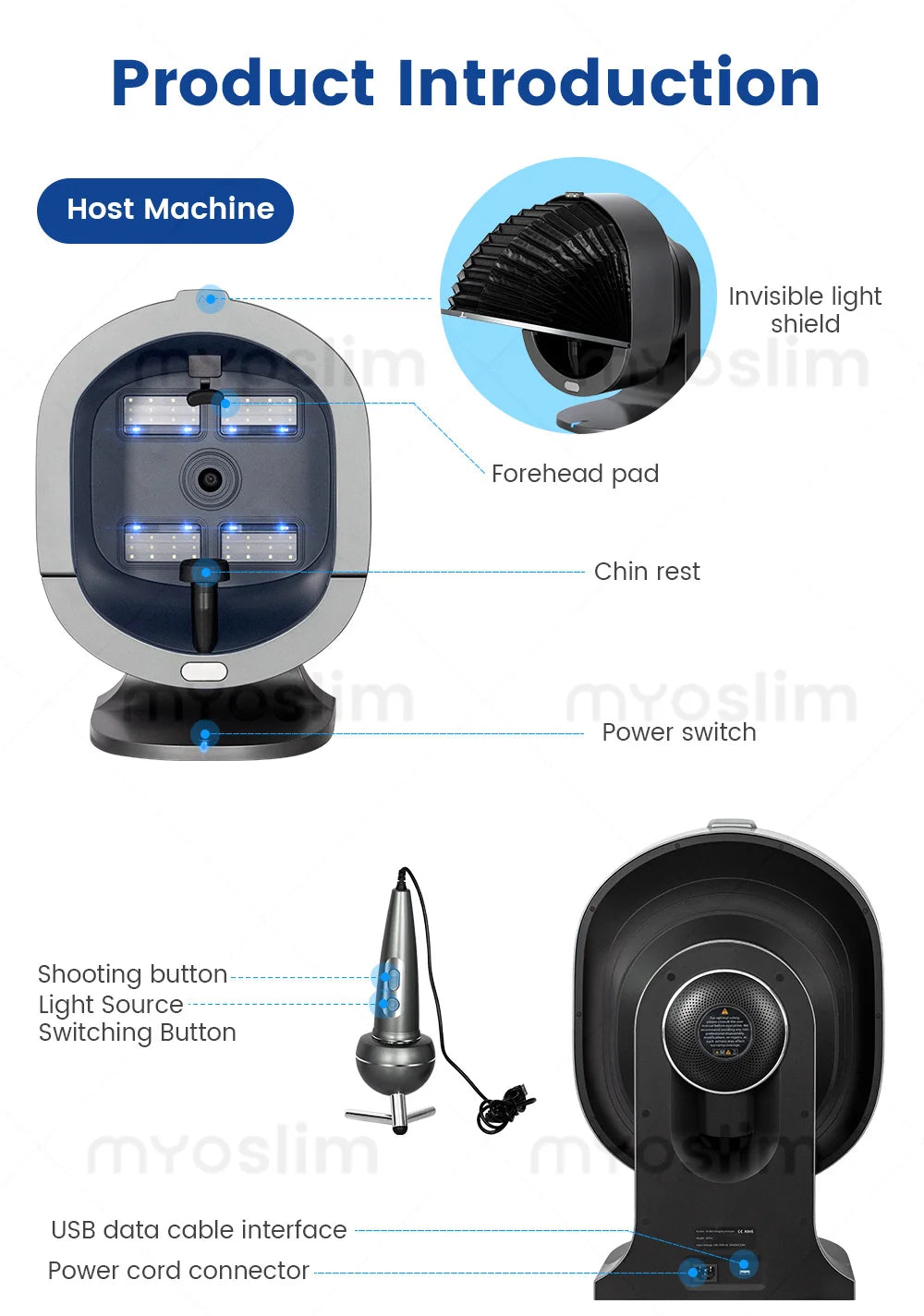 3D Facial Skin Analyzer Machine 21.5 Inch AI 8 Light Spectrum Skin Care Scanner Hair Analysis for Business Beauty Care