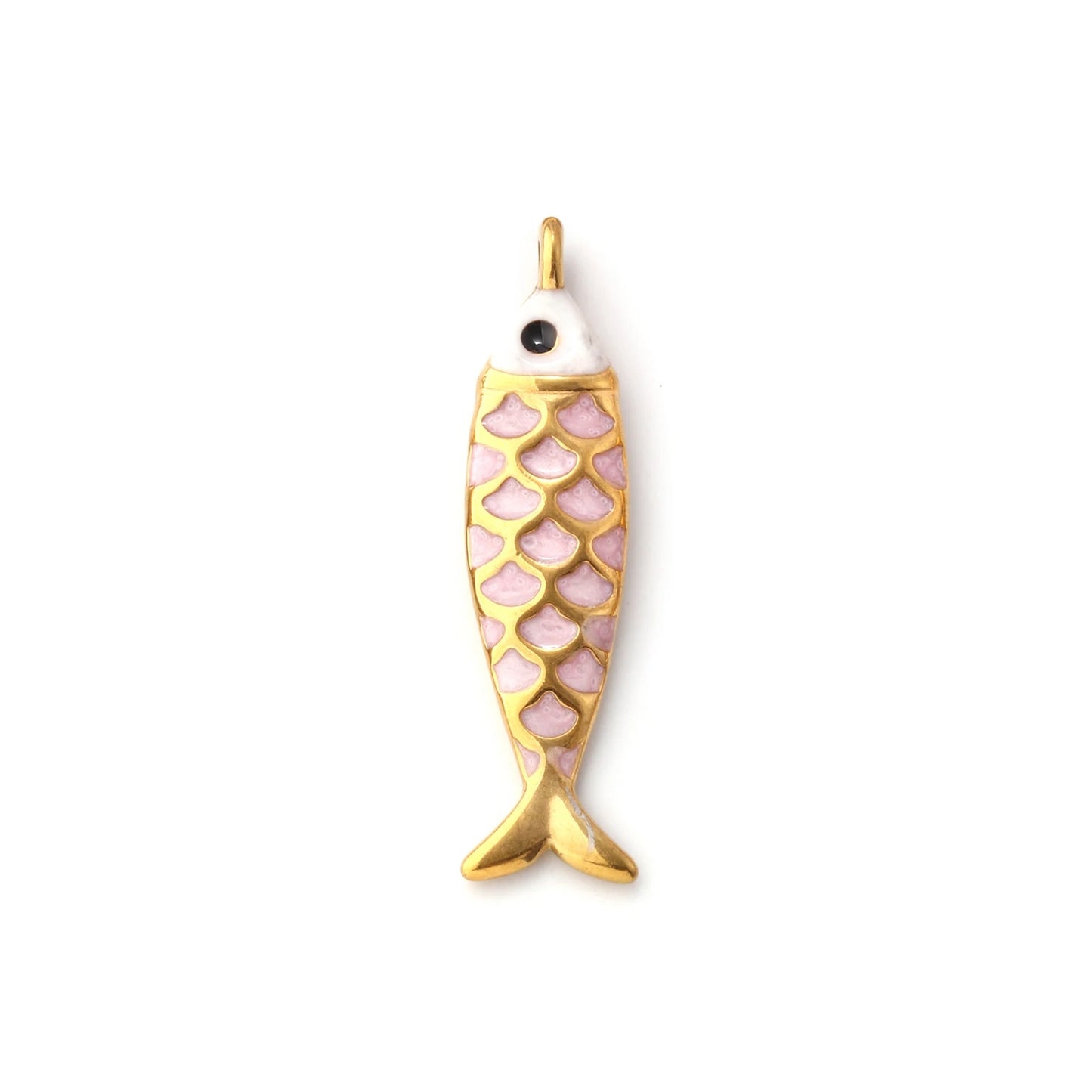 1pc Stainless Steel Charms Gold Color Ocean Fish Animal Pearlized Multicolor Enamel Pendant DIY Women Necklace Jewelry Findings
