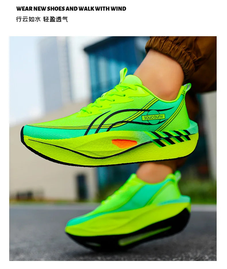Running Shoes Casual Carbon Board Marathon Men Sports Walking Breathable Women's Comfortable Athletic Nonskid Leisure Sneakers