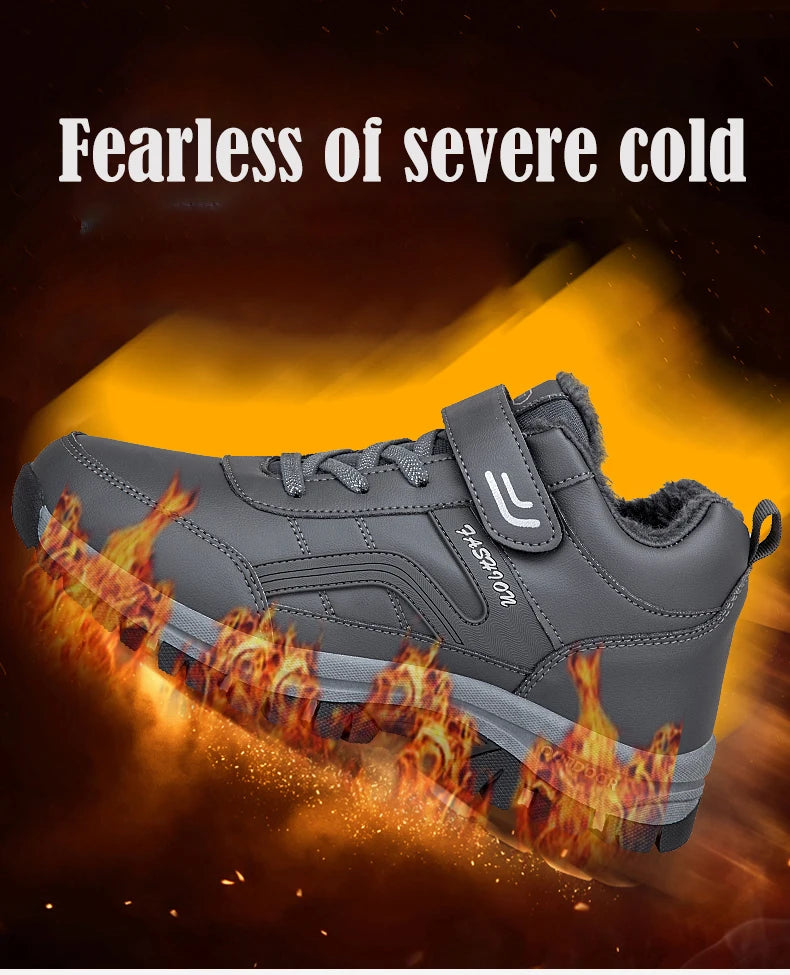 Winter Men's Snow Boots Women Slip On Winter Shoes Waterproof Comfortable Ankle Boots Sneakers Plush Hiking Walking Couple Shoes