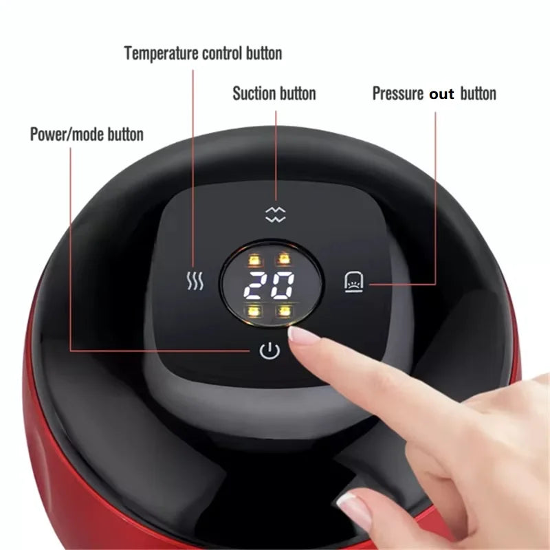 Wireless Body Scraping Massage Smart 6/12 Gear Electric Vacuum Cupping Heating Suction Cup Device Back Neck Arm Massager