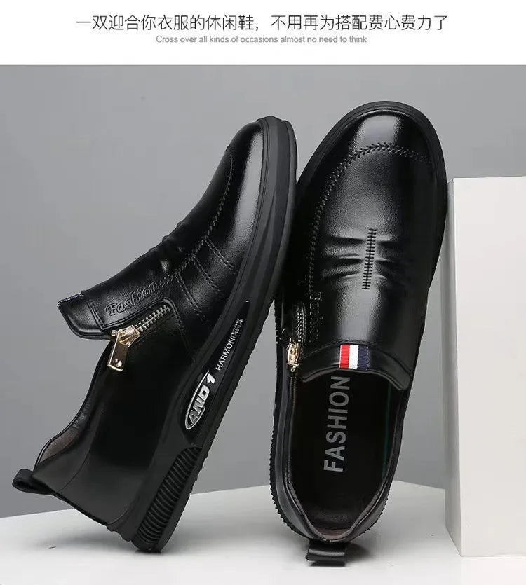 2024 New Casual Leather Shoes Men Fashion Loafers Autumn Slipon Flat Brand Business Shoes Man Sneakes Comfort Moccasins Zapatos