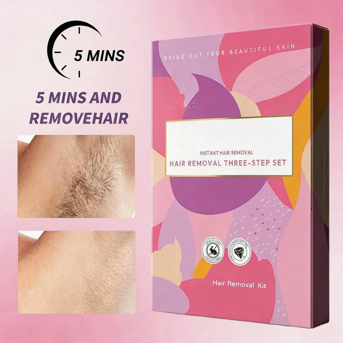 Facial Hair Removal Cream for Three Step Kit Lip Chin Upper Lip Women Home Use Gentle With Softening Gel Soothing Lotion