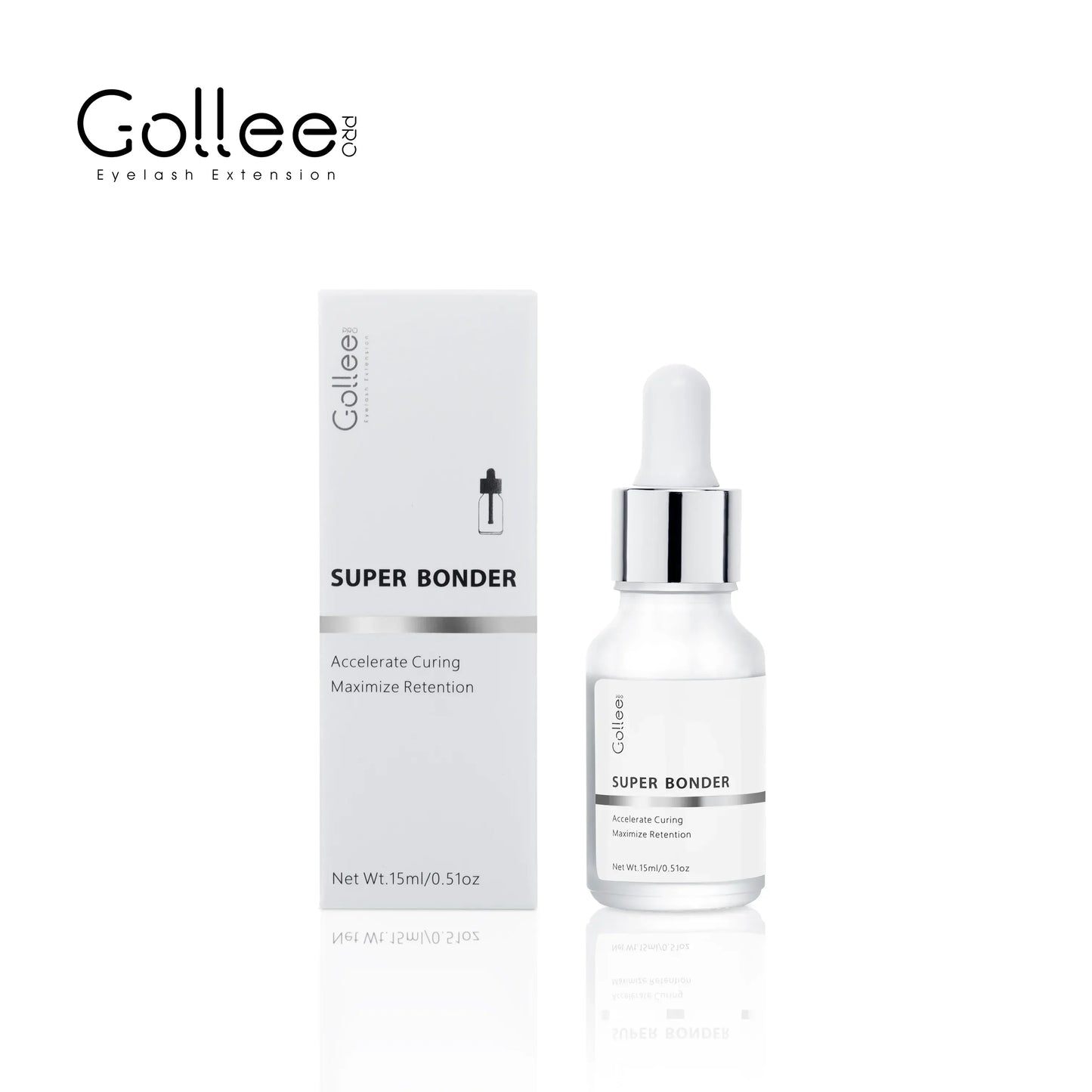 Gollee 0.5s Fast Dry Latex-free Lash Glue No Irritation Bonder Lash Extension Glue 15ml Bonder and Primer Clean Lash Supplies