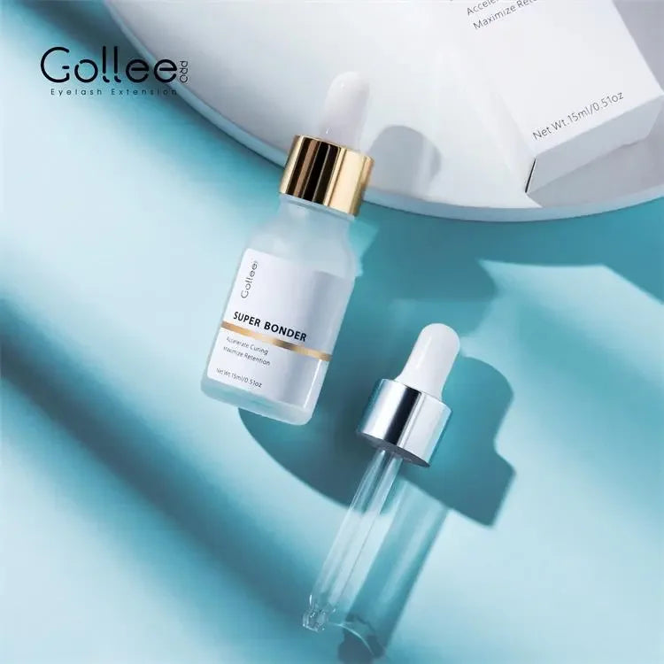 Gollee 0.5s Fast Dry Latex-free Lash Glue No Irritation Bonder Lash Extension Glue 15ml Bonder and Primer Clean Lash Supplies