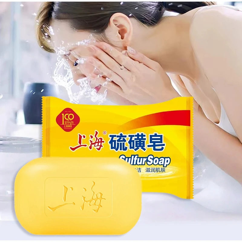 Shanghai Sulfur Soap Deeply Cleanse Gently Refresh Nourish Skin Oil Control Face Body Cleansing Soap Bar
