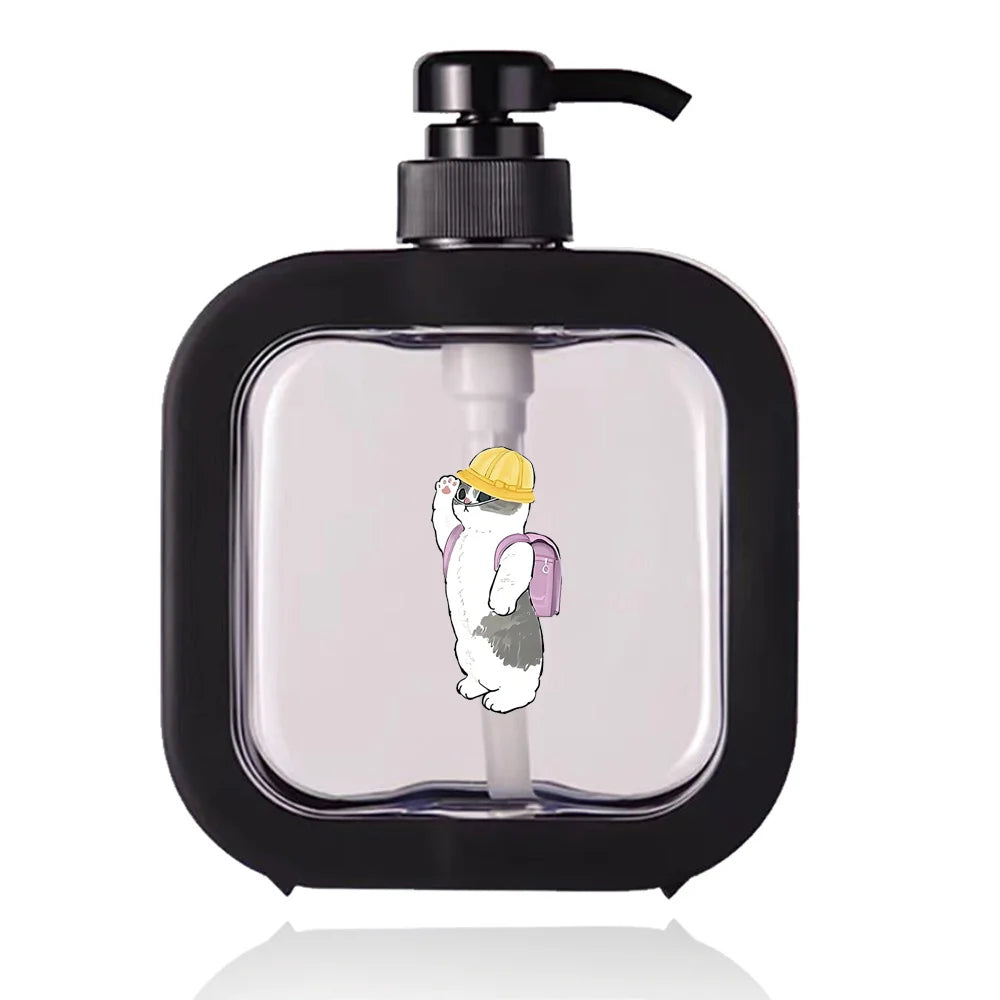 Detachable Hand Sanitizer Container Large Capacity Pump Lotion Bottle Soap Dispenser Home Travel Organizer Cat Pattern