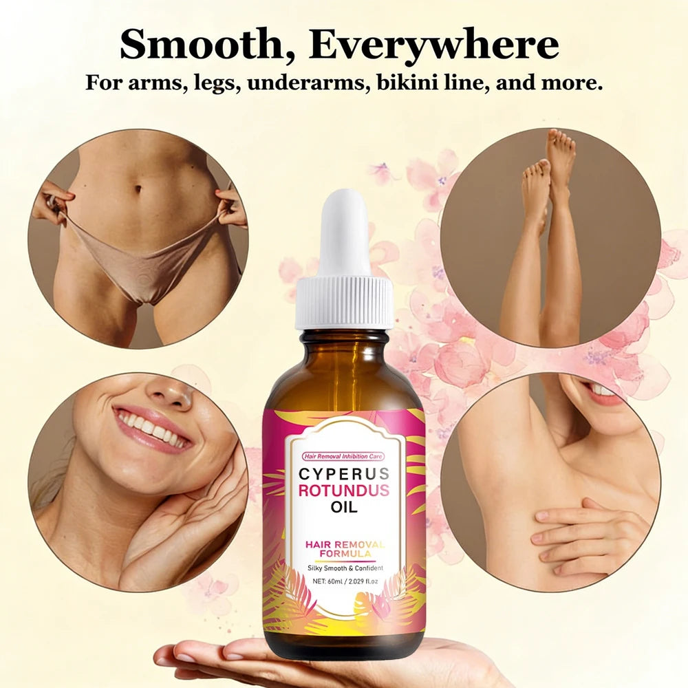Cyperus Rotundus Oil For Hair Removal Soft Smooth Skin Care Deep Hydration Anti Hair Growth Inhibition After Shave Oil,60ml