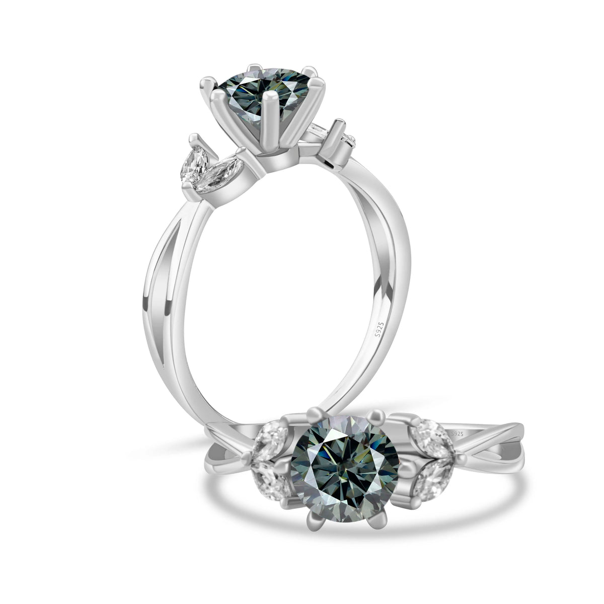 6.5MM 1CT D Color Moissanite Ring S925 Sterling Silver super Sparkling Ring Woman Man Daily Wear Engagement Wedding Rings Gift